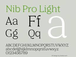 Przykładowa czcionka Nib Pro #1